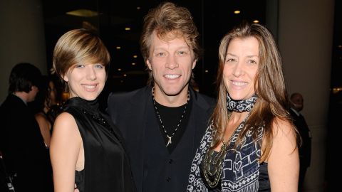 Jon Bon Jovi with daughter Stephanie Bon Jovi, left, and wife Dorothea Hurley. Jon Bon Jovi praised the New Jersey Law.