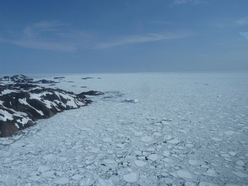 Pack ice on the Atlantic Ocean at the aouthern tip of Greenland. Would Erik the Red have been able to penetrate this with his wooden boats?
