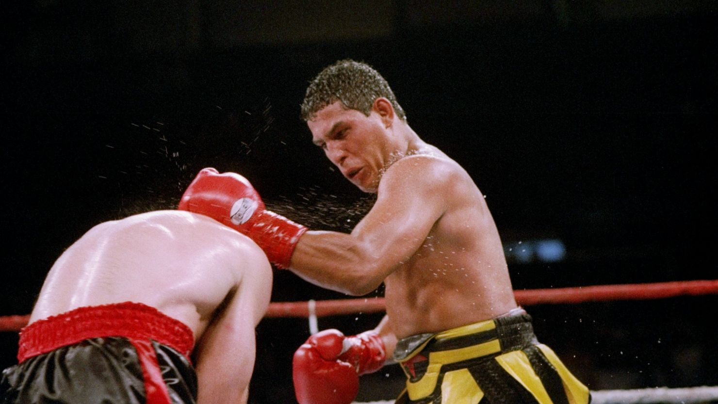 19 Jun 1993: Hector Camacho, right, lands a punch on opponent Tom Alexander in a 1993 match.