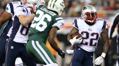 Stevan Ridley of the New England Patriots carries the ball during Thursday night's game against the New York Jets.