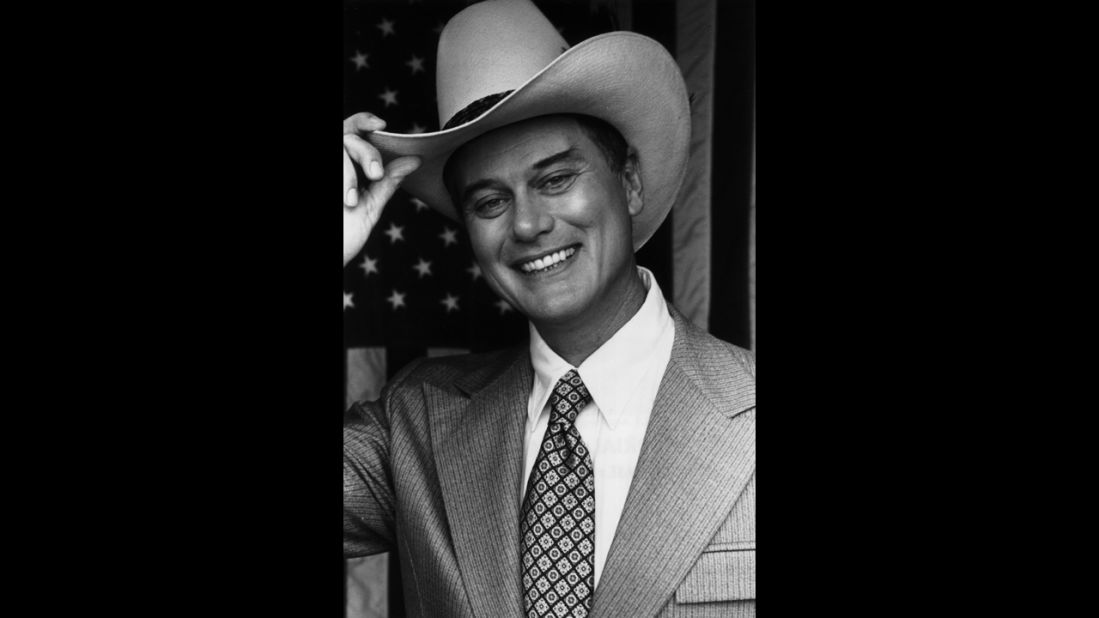 Hagman poses for a "Dallas" promotional photo.