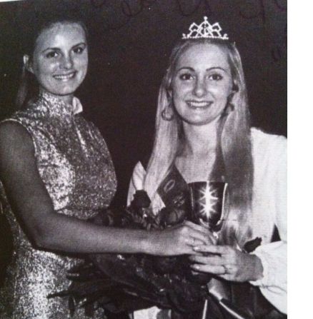 A decade later, Sherry Downs and Nita Gilmore celebrate homecoming in 1972. 