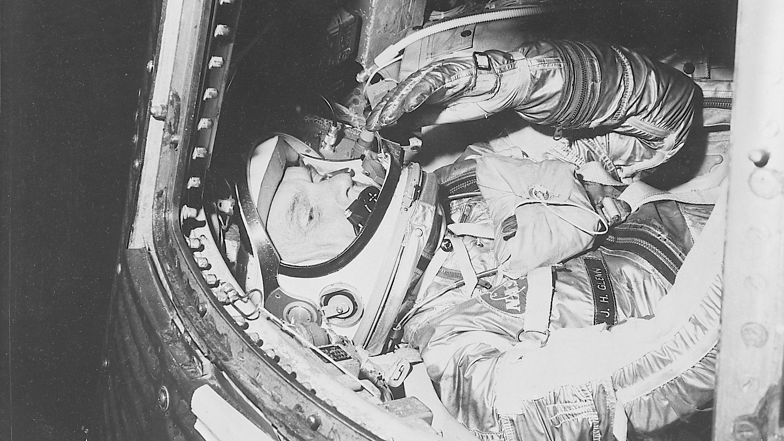 John Glenn, aboard the Friendship 7, became the first American to orbit the Earth on February 20, 1962. He also set a record as the oldest astronaut in space when, at the age of 77, he went on a  mission aboard the Space Shuttle Discovery in 1996.