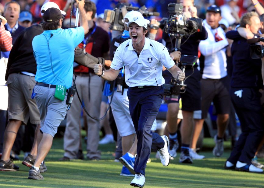 If McIlroy was on song in the individual stakes, he more than played his part in Europe's stunning comeback to win the Ryder Cup at Medinah in Chicago. McIlroy nearly forfeited his singles match by missing the start due to confusion over time zones, but earned a vital point for his side by beating Keegan Bradley as Europe eventually came back from 10-6 down to win 14 1/2 to 13 1/2.