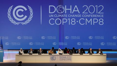 Delegates at the opening of the latest round of U.N. climate talks which are being hosted in the Middle East for the first time. 