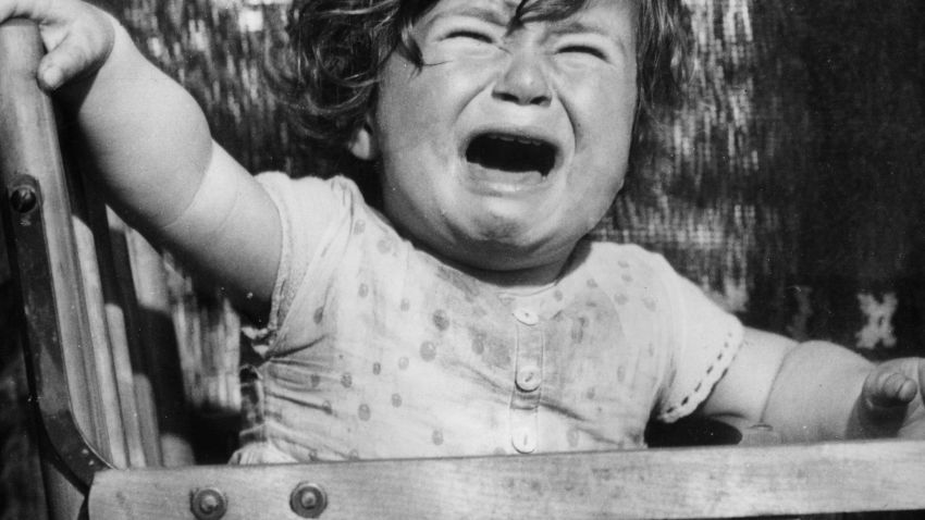 13th February 1941: A small boy crying at the end of his father's army leave. (Photo by Fox Photos/Getty Images)