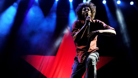 Zack de la Rocha, seen here in 2011, can be heard on the remastered reissue of Rage Against the Machine's 1992 debut album.