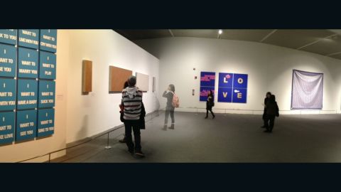 Ai Jing's 200 works inside the National Museum include installations of art panels, paintings and sculptures.