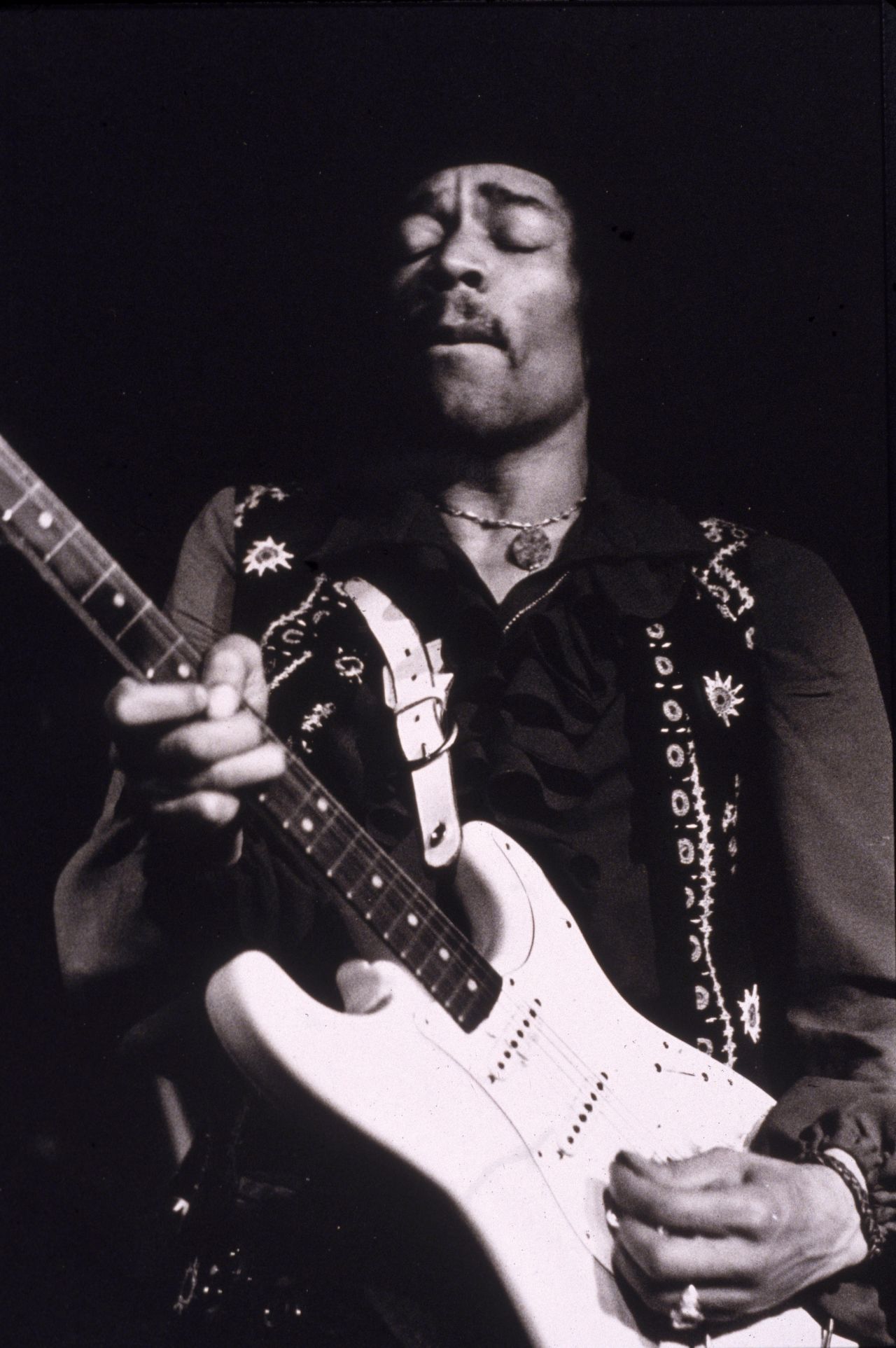 With the release of albums "Axis: Bold as Love" and "Electric Ladyland" in 1968, Hendrix, as seen here performing in the late '60s, was turning into a larger-than-life rock musician.