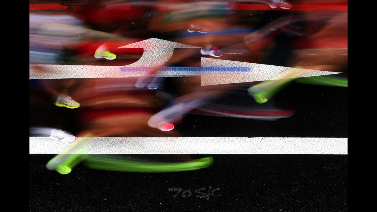 Athletes compete in the women's marathon on Day 9 of the London 2012 Olympic Games on August 5.