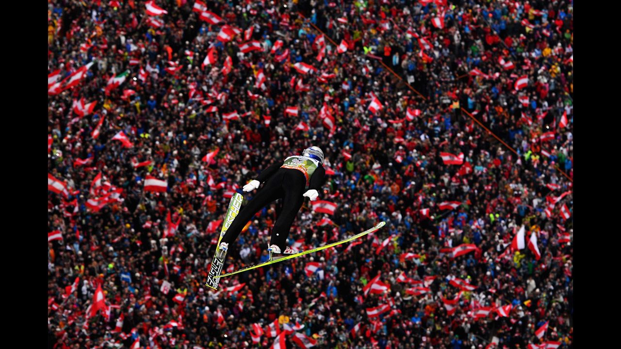 Austrian Gregor Schlierenzauer competes during the first round of the FIS Ski Jumping World Cup event at the 60th Four Hills Tournament at Bergisel on January 4 in Innsbruck, Austria.