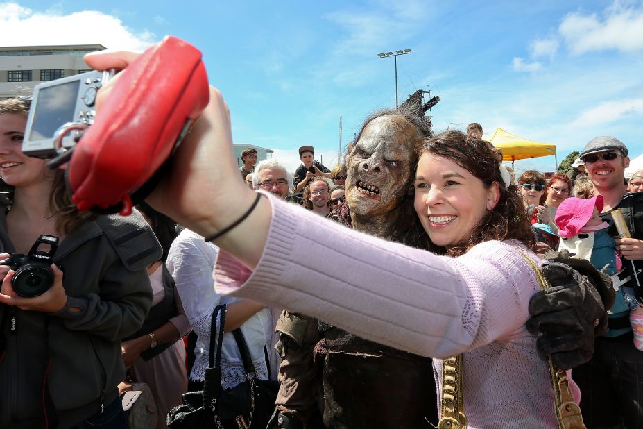 "Hobbit" fans are treated to the sight of orcs wandering the streets of New Zealand's capital.