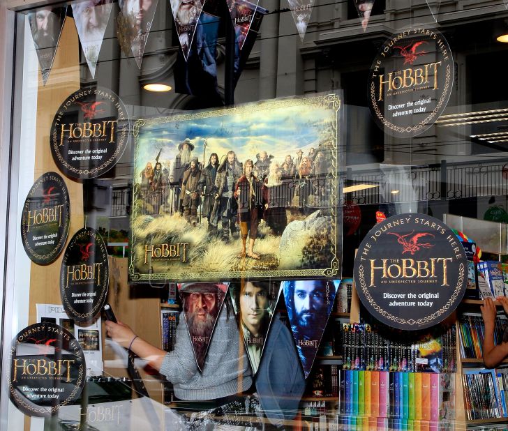The inevitable merchandising machine is never far away, with a whole array of Hobbit-related products on sale.