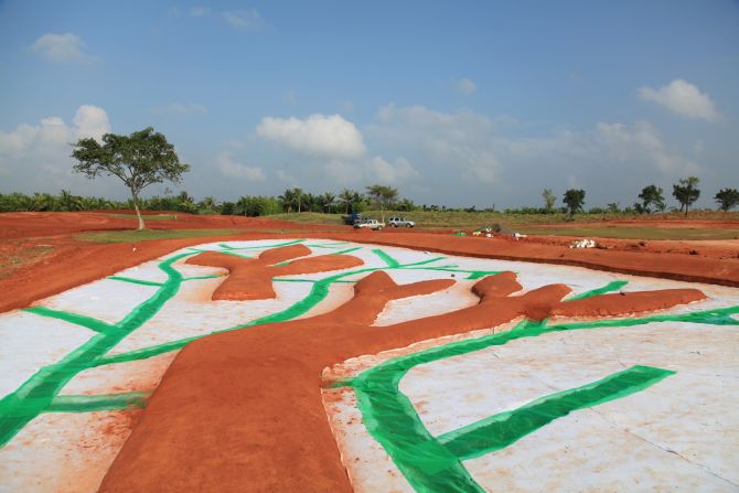 Work is well under way on the hole named "Panda-monium" ahead of the course opening in 2014. 