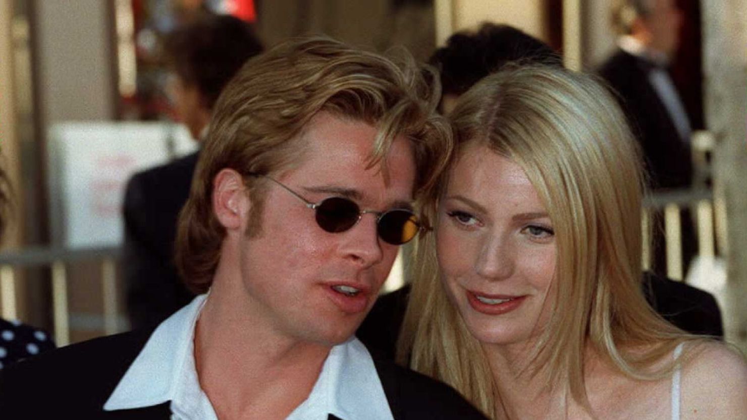 Brad Pitt and Gwyneth Paltrow arrive at the 68th annual Academy awards in Los Angeles in 1996. 