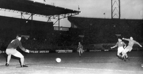 Benfica faced then five-time winners Real Madrid in the 1962 final in Amsterdam, where Guttmann's side produced a famous 5-3 victory. Puskas scored a first-half hat-trick for Real against his former manager but it was not enough as Eusebio fired the Lisbon side to glory with two second-half goals. 