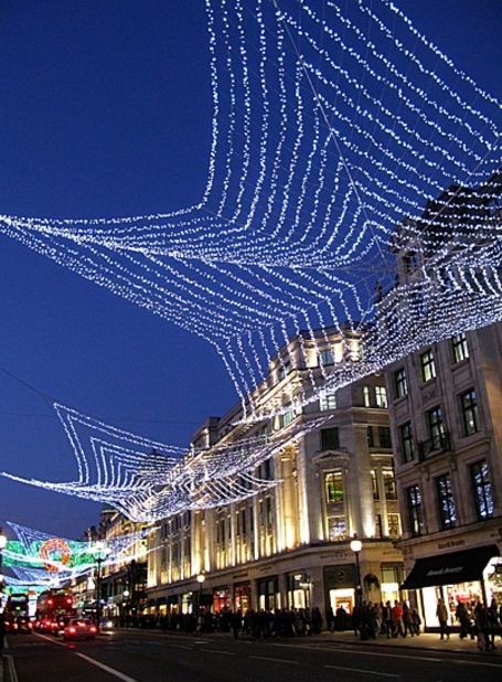 A tasteful arrangement of Christmas lights in London.