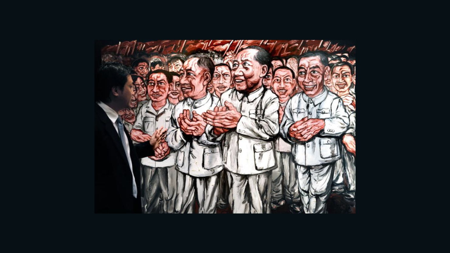 File photo of a painting by Chinese artist Zeng Fanzhi in Hong Kong.