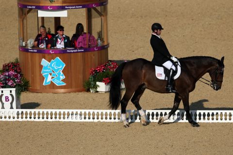The U.S.'s Jonathan Wentz competes in the dressage event at the London 2012 Paralympics. Many competitors said they became involved in riding as part of their treatment for physical disabilities. 