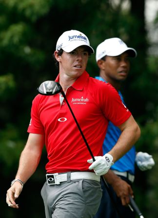 Sports giant Nike now has the two biggest names in golf on their books after Rory McIlroy (L) joined Tiger Woods at their stable.