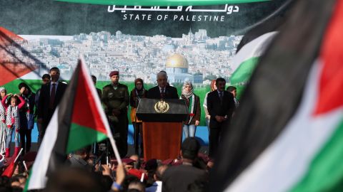 Palestinian Authority President Mahmoud Abbas calls for an end to Palestinian divisions