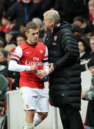 Arsenal manager Arsene Wenger, right, with midfielder Jack Wilshere after the 2-0 home defeat by Swansea City.