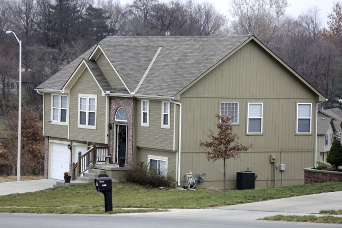 The residence of Kasandra Perkins, Belcher's girlfriend, is seen on December 1, 2012, in Kansas City.