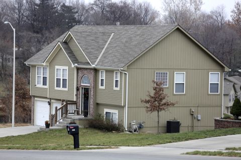 The residence of Kasandra Perkins, Belcher's girlfriend, is seen on December 1, 2012, in Kansas City. 