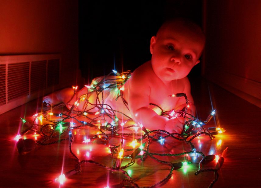 <a href="http://ireport.cnn.com/people/Anklebiter86">Jen Best</a> from Liberty, Missouri, snapped this adorable picture of her six-month-old nephew, Grayson, playing with fairy lights after seeing the idea on content sharing platform Pinterest. "(Grayson) absolutely loved the lights," she said. "When we finished, my brother picked him up, and he held a light tightly in each hand and wouldn't let go."