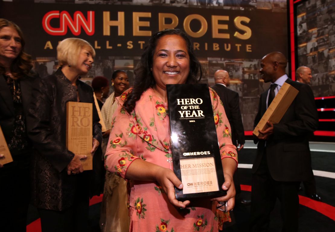Pushpa Basnet at the CNN Heroes: An All Star Tribute event in 2012, in Los Angeles, California.