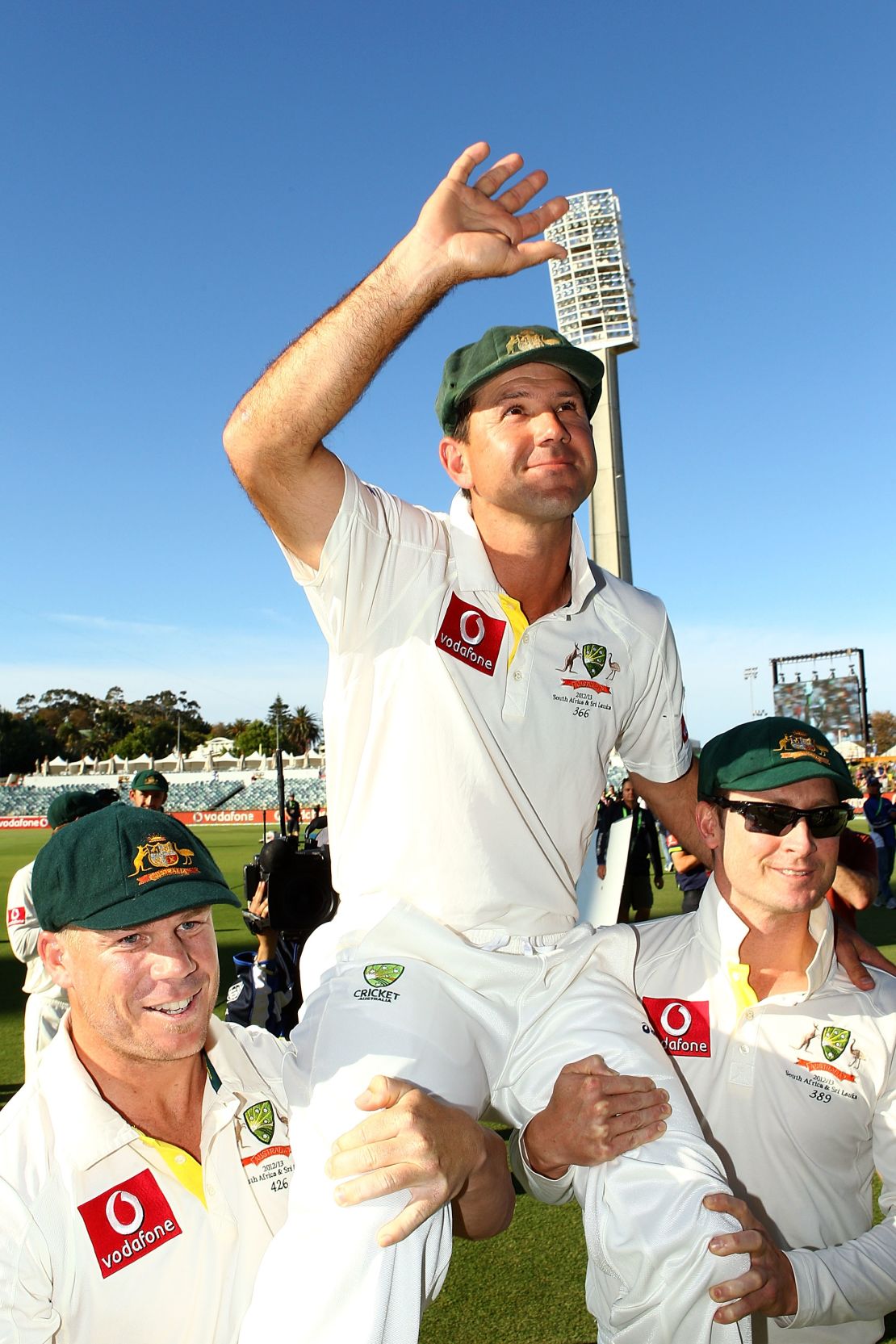 Ricky Ponting retires from international cricket during a test match between Australia and South Africa at WACA on December 3, 2012.