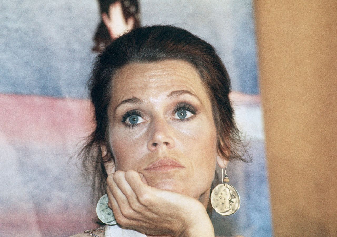 Fonda speaks to the press for her film "Coming Home" in 1978 in Cannes, France, during the 31st International Cannes Film Festival. "Coming Home" netted her an Academy Award for best actress, her second. She also won for "Klute" in 1971.