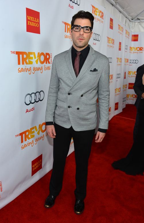 Zachary Quinto arrives at 2012 Trevor Live.