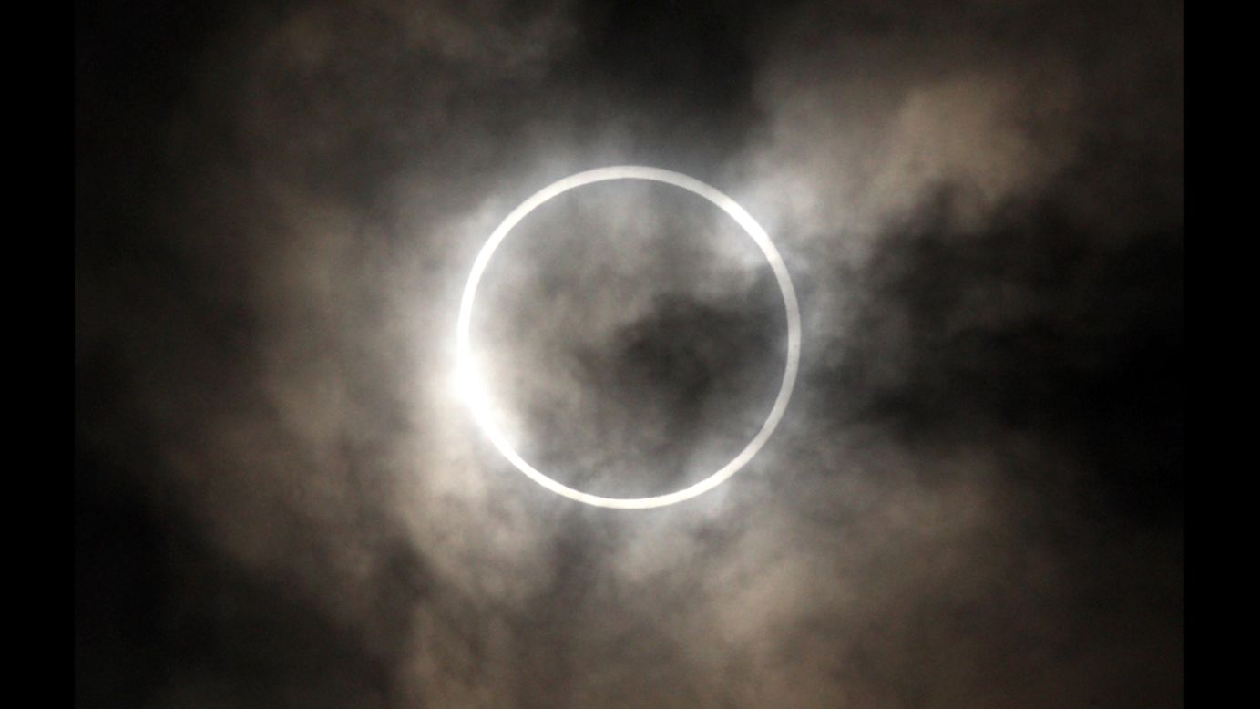 <strong>May 21: </strong>The sun is obscured by the moon during an annular solar eclipse in Tokyo.