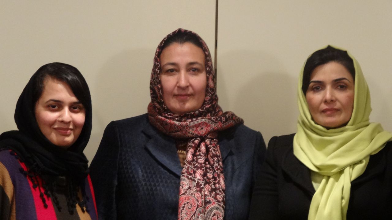 Sajia Behgam Amin, from left, Massouda Jalal and Suraya Paksad