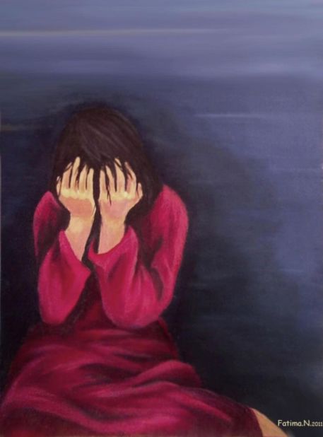 Fatima Nabil, 16, from Aden, Yemen painted this picture and submitted it to the campaign after her friend was forced to leave school and marry a man against her will.