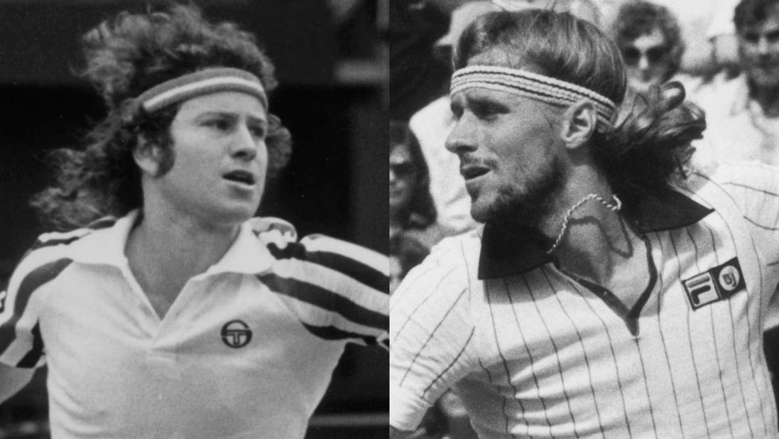 John McEnroe, left, was known for his powerful volleys and fiery on-court tantrums, while rival Bjorn Borg was his polar opposite -- with ice-cool demeanor and baseline domination. 