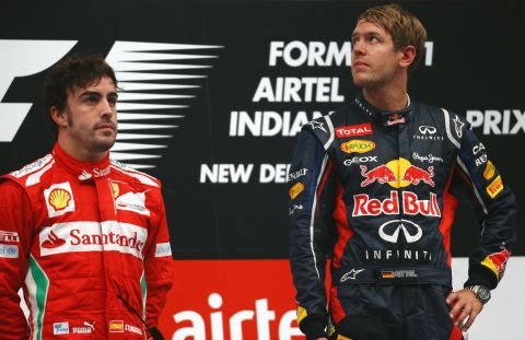 Fernando Alonso, left, has now twice been beaten to the F1 championship by Sebastian Vettel -- who is widely rumored to be his teammate at Ferrari come 2014. "When you get two No. 1 drivers together with no team rules, then the sparks can really fly," Tu says. "It's rare for them to be good mates. They may get along, they may trust and respect each other in a professional capacity, but hanging out is a different issue."
