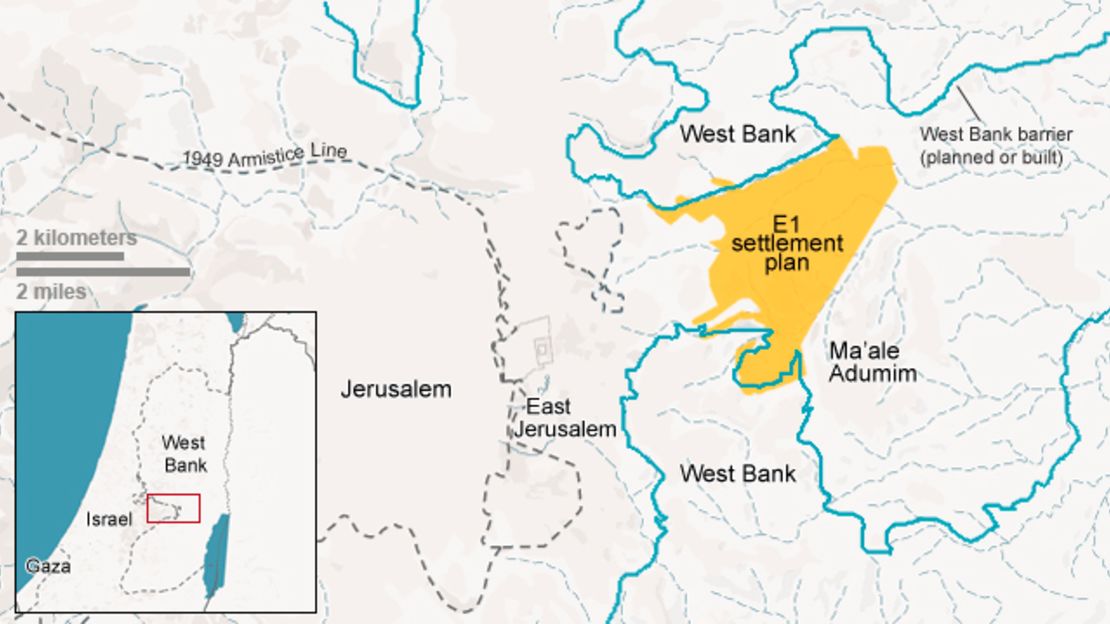 Map: Israel E1 settlement plan