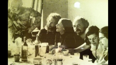 Connie Smukler, center, meets with prominent refuseniks in a Moscow flat in 1975. Natan Sharansky is standing.