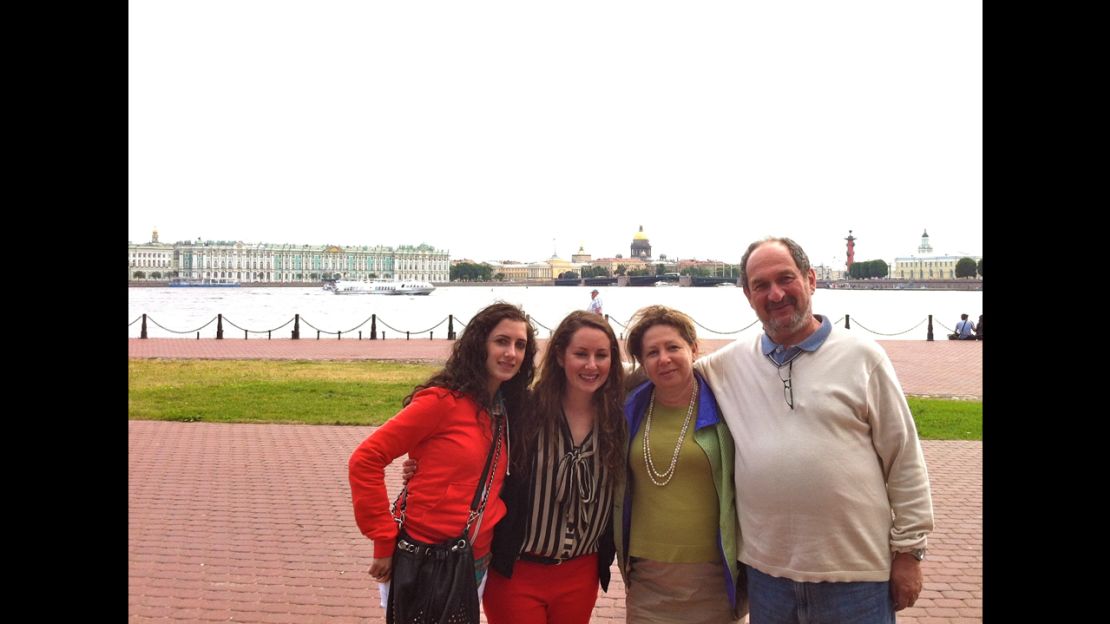 The Furmans -- from left, Michal, Aliyah, Marina and Lev -- visit St. Petersburg (formerly Leningrad) for closure in 2012. 