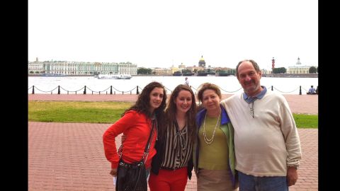 The Furmans -- from left, Michal, Aliyah, Marina and Lev -- visit St. Petersburg (formerly Leningrad) for closure in 2012.