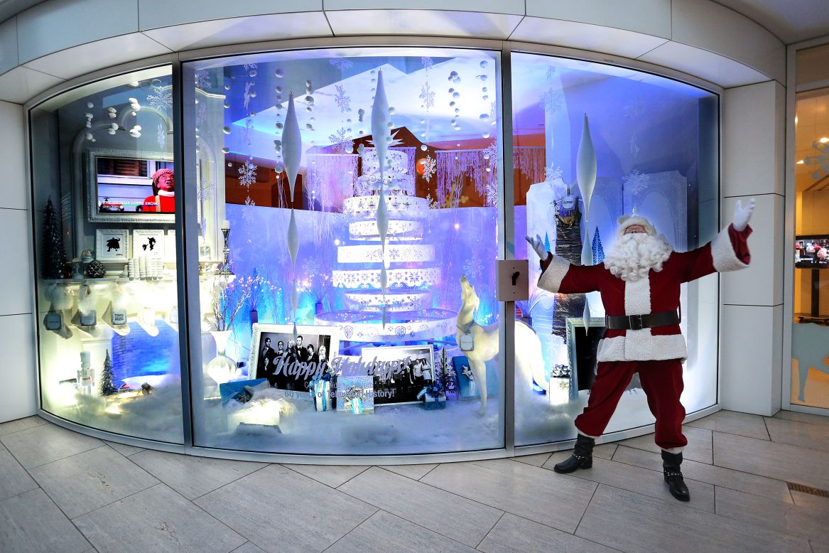 A man dressed as Santa Claus stands at The Paley Center for Media on December 5 in Beverly Hills, California.
