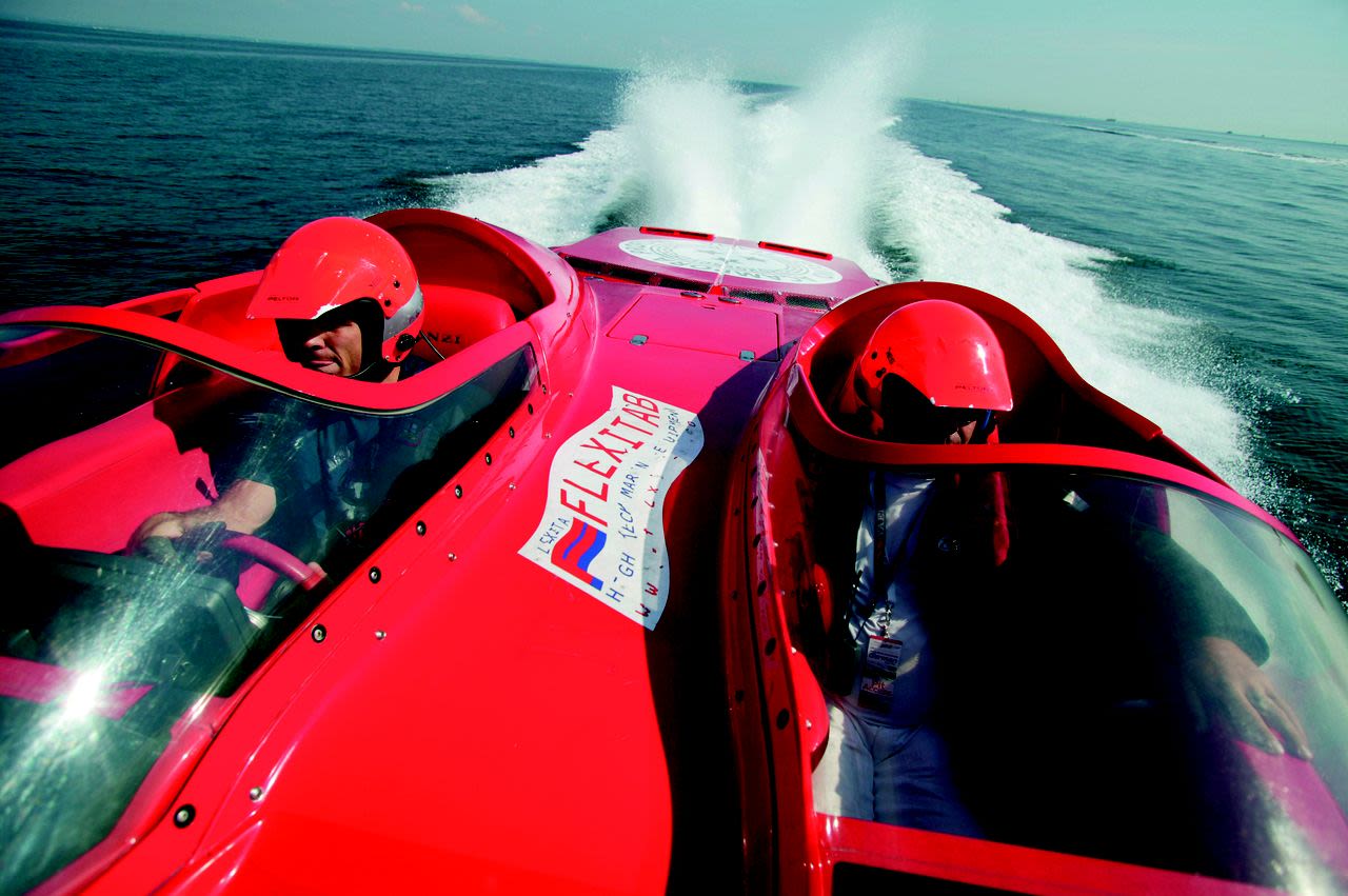 Kos is also known for her spectacular images of the World Champion Powerboat competition. "There was no room for me in the cockpit, so the only solution was for me to hang onto the foredeck as we sped along at 150kmph," she said of this image.