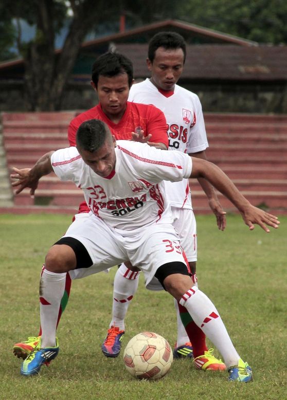 Mendieta's plight has highlighted the schism in Indonesian football, where two organizations are fighting for control of the game following the creation of a breakaway league. The players' union says 13 clubs are behind in promised salary payments. 
