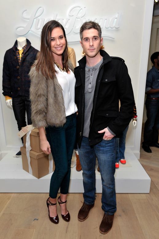 Odette and Dave Annable attend a store opening in New York City.