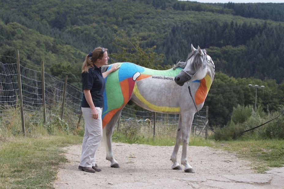 Horses have more than 700 muscles, and Higgins color-coordinated each one according to its action. 