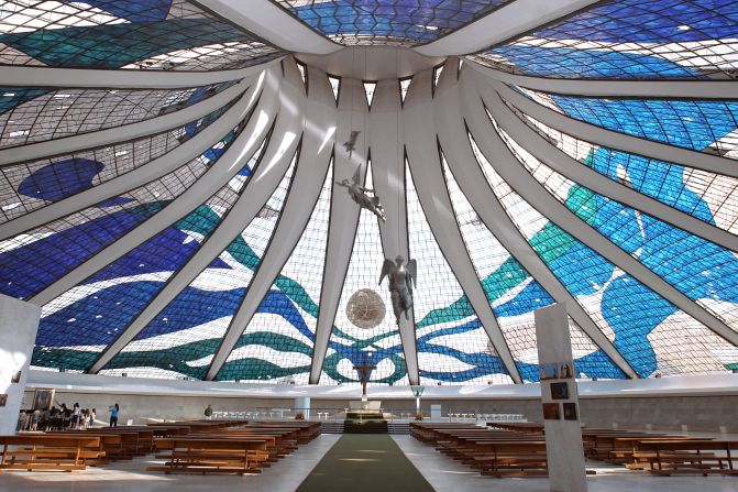 <strong>Brasilia Airport: </strong>On your way to Brasilia to check out the work of legendary architect Oscar Niemeyer? (Pictured: Interior of Brasilia's Cathedral). You're unlikely to be delayed at the airport, which has a punctuality rating of 87.07%. 