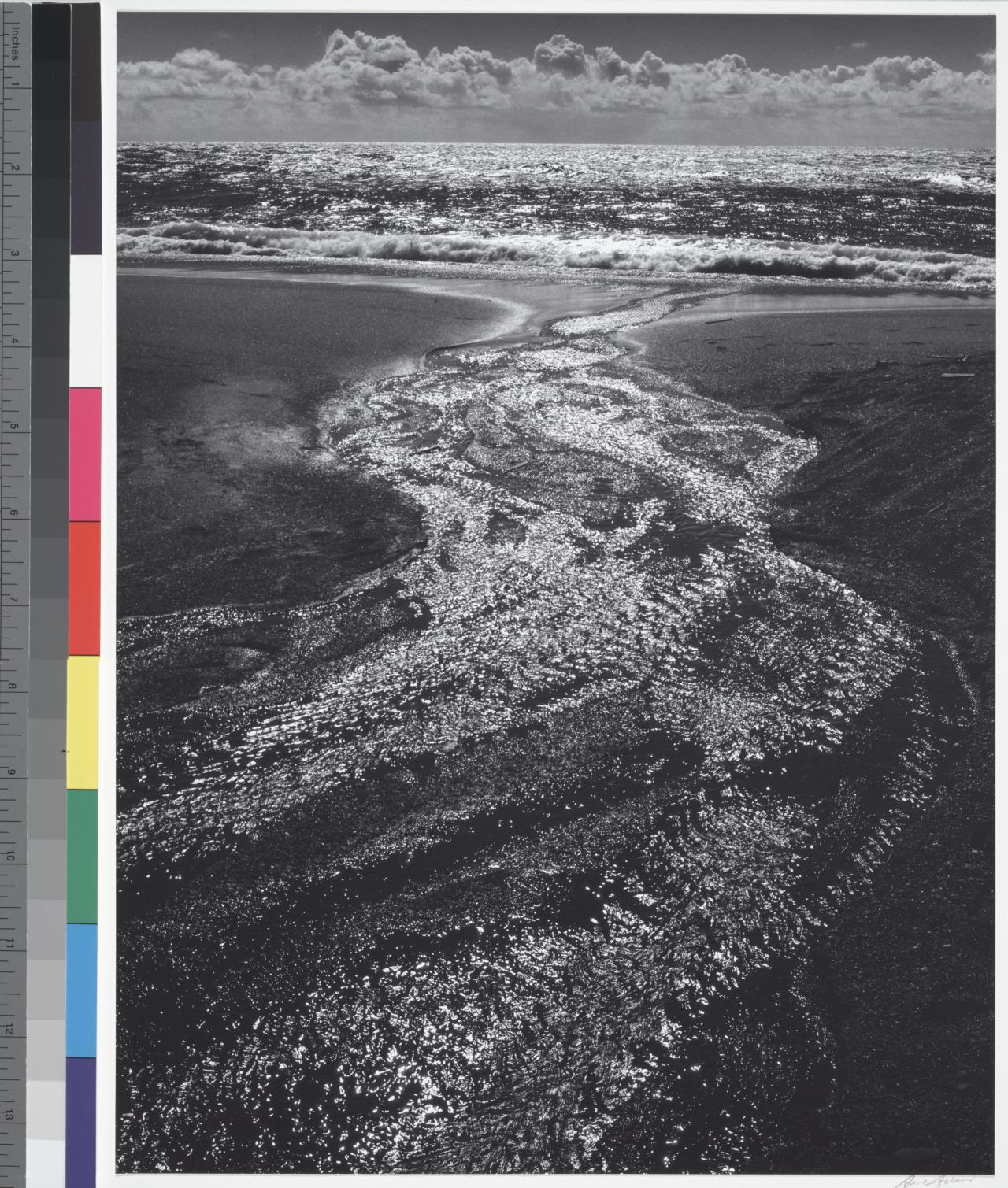 Stream, Sea, Clouds, Rodeo Lagoon, Marin County, California, 1962.