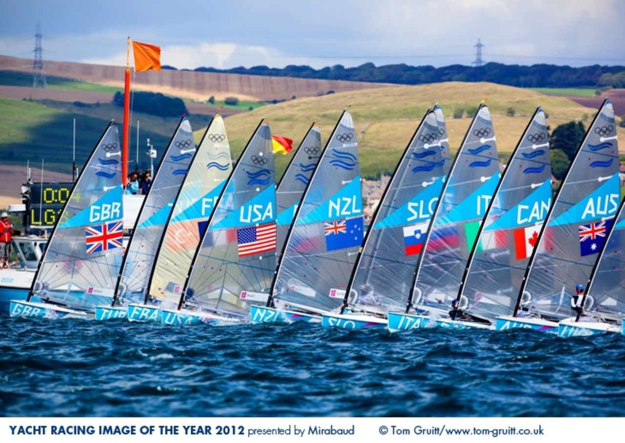 Tom Gruitt's photo of sailing competitors lining up for the 2012 London Olympics was awarded fourth place. Leading the pack was gold medalist Ben Ainslie, also one of the judges in the photography awards. 